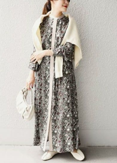 non 　新品未使用【SHIPS別注】UHURUバンドカラーワンピース◇