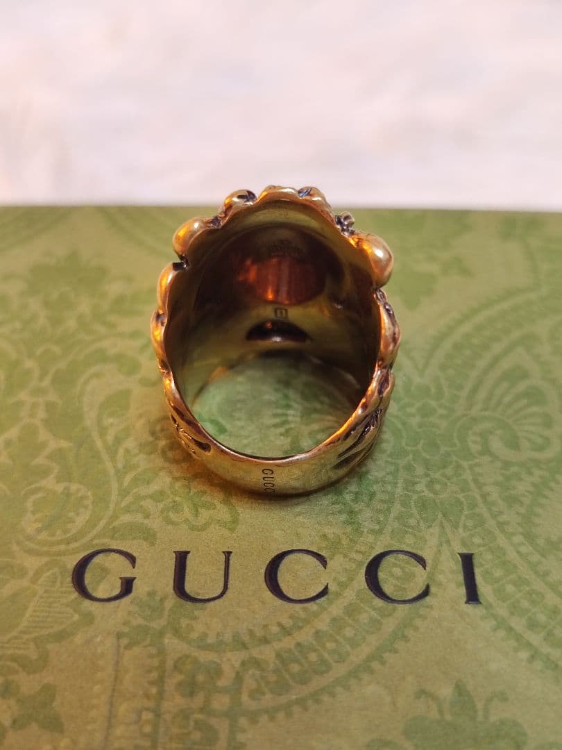 専用　新品 GUCCI グッチ ライオンヘッド リング 指輪 15号 ゴールド