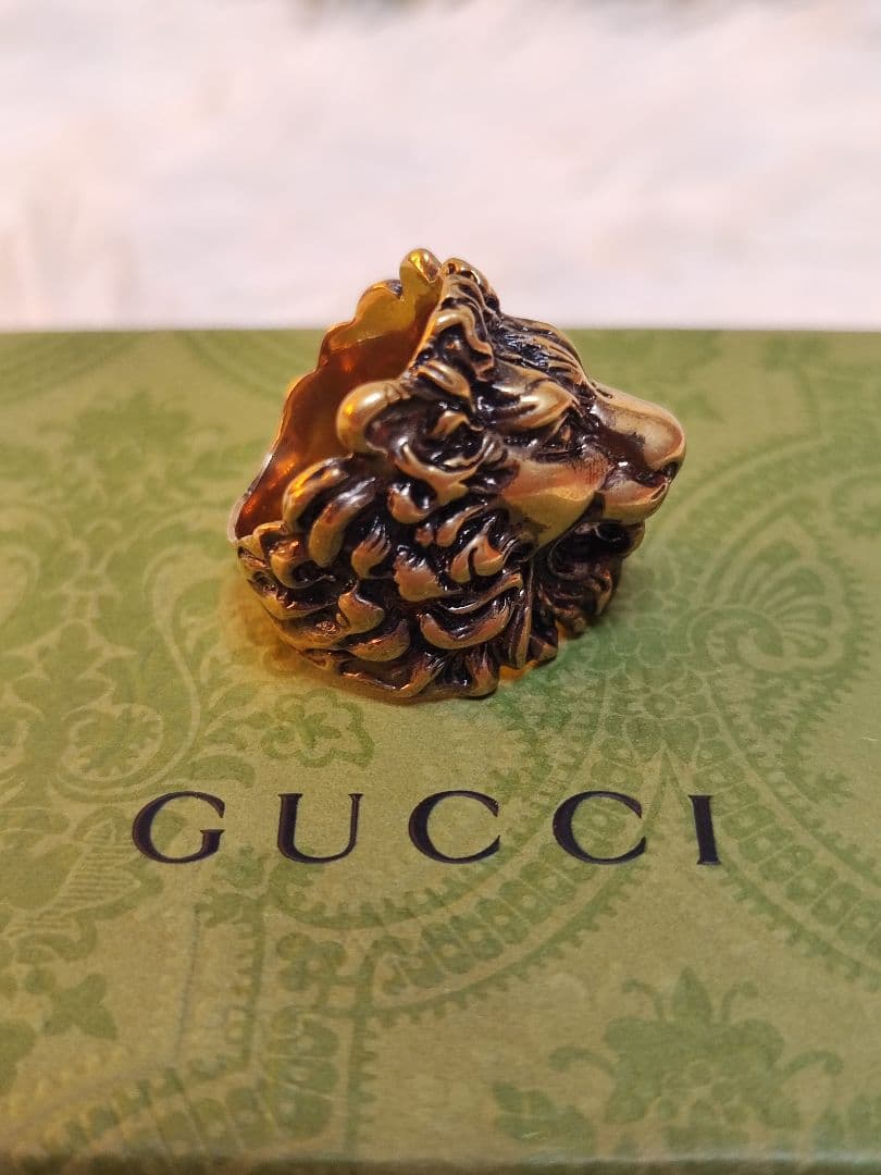 専用　新品 GUCCI グッチ ライオンヘッド リング 指輪 15号 ゴールド