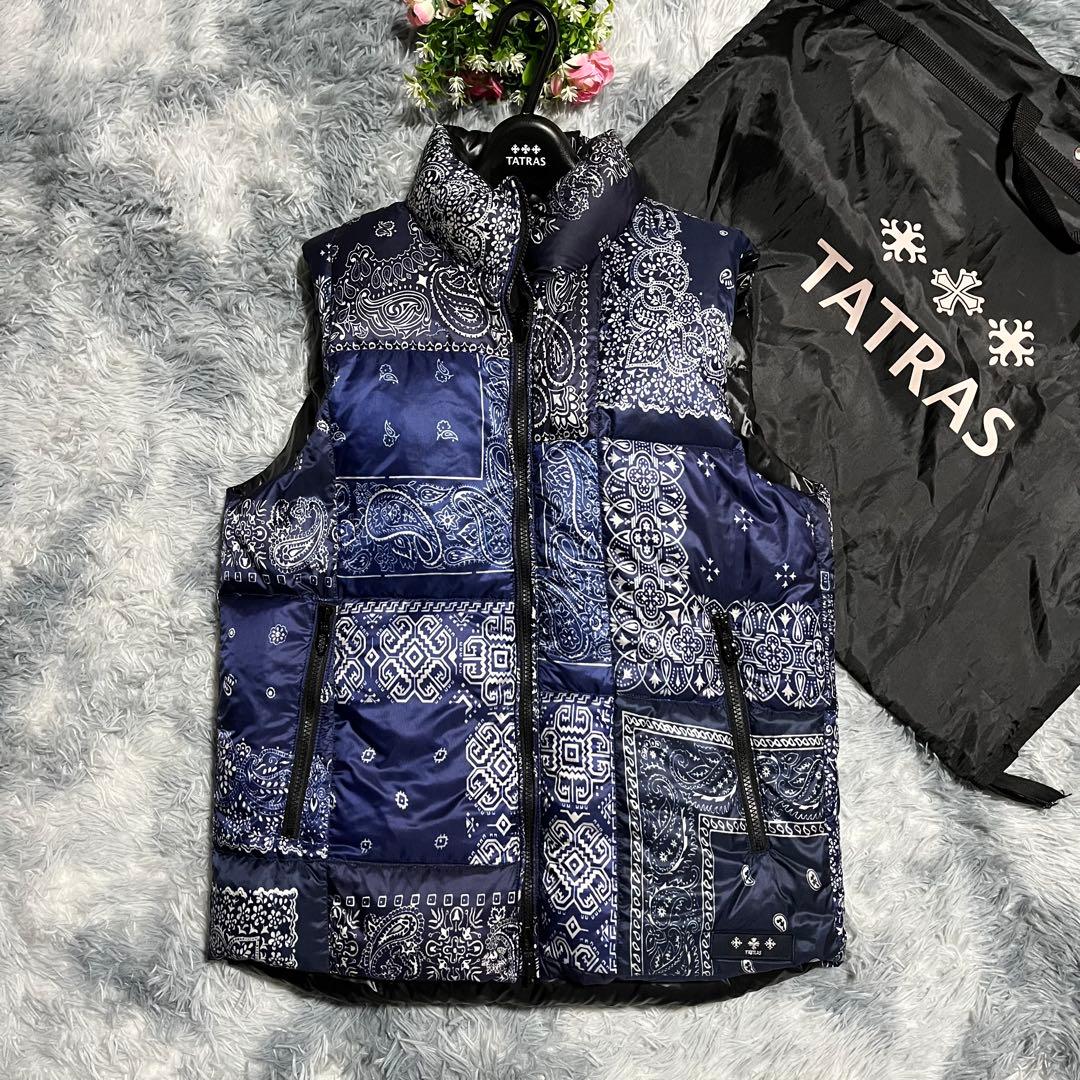 美品　TATRAS タトラス リバーシブル ダウンベスト ペイズリー柄　L