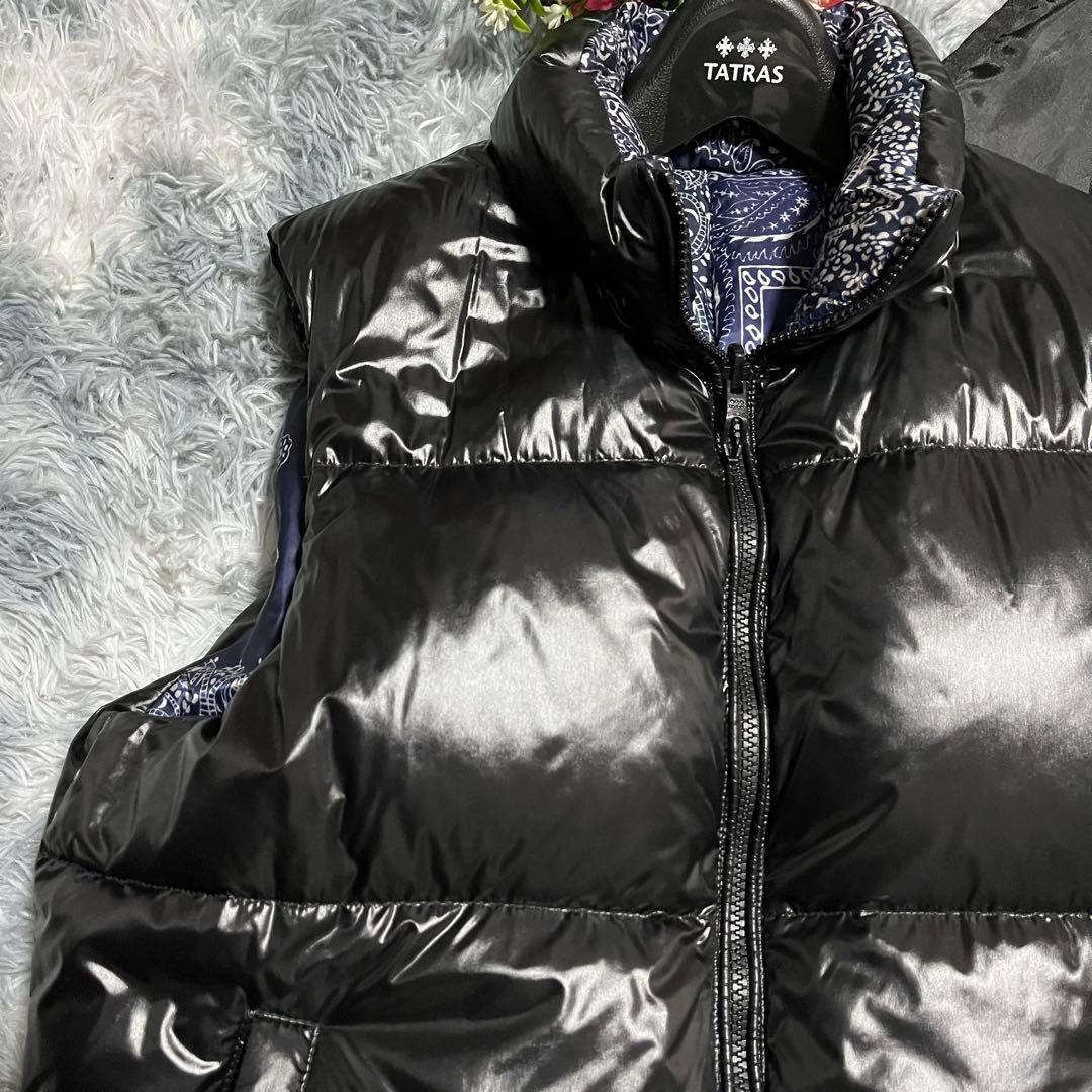 美品　TATRAS タトラス リバーシブル ダウンベスト ペイズリー柄　L