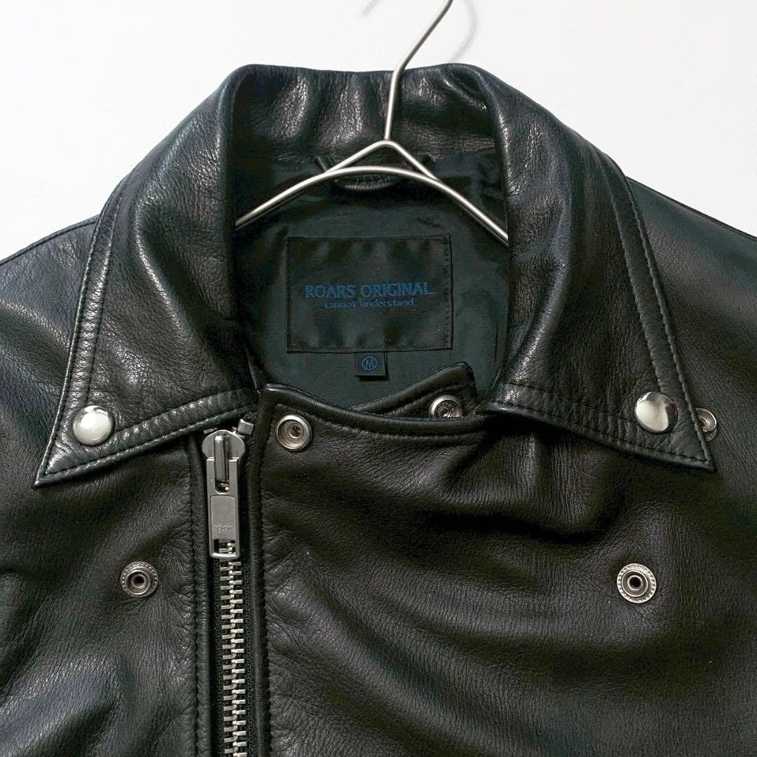 【美品】ロアーズオリジナル ダブル ライダースジャケット 牛革 M ブラック