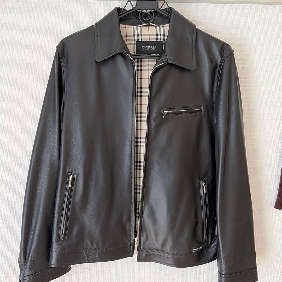 【美品】Burberry black label レザージャケット