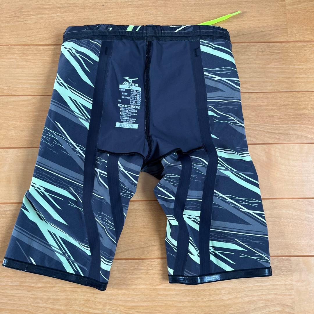 Mizuno 競泳用GX•SONIC NEO SL 黒/緑 ストライプ