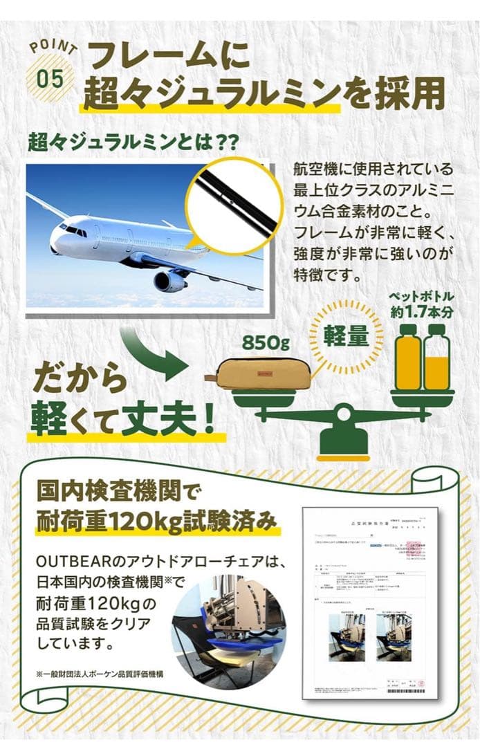 アウトドアローチェア ブラック　2脚