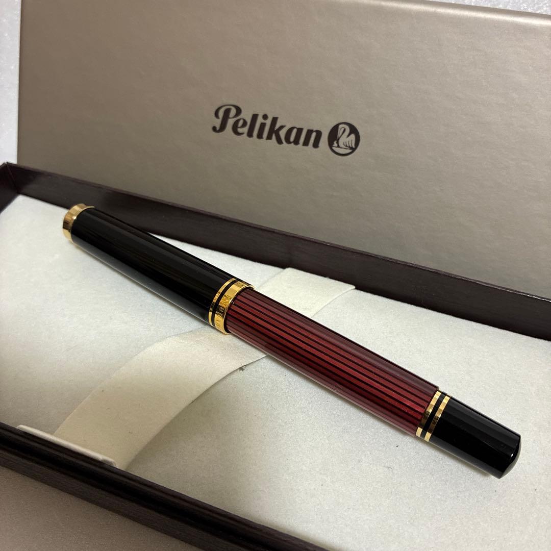 ペリカン 万年筆 スーべレーン M600 赤縞 EF
