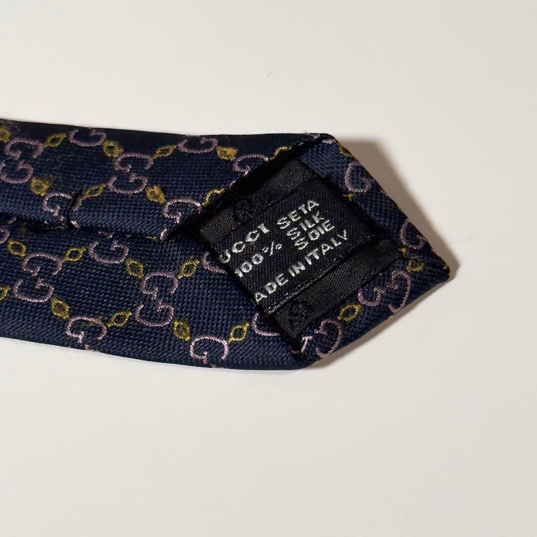【良品】 GUCCI グッチ GG柄 ネイビー系 ネクタイ