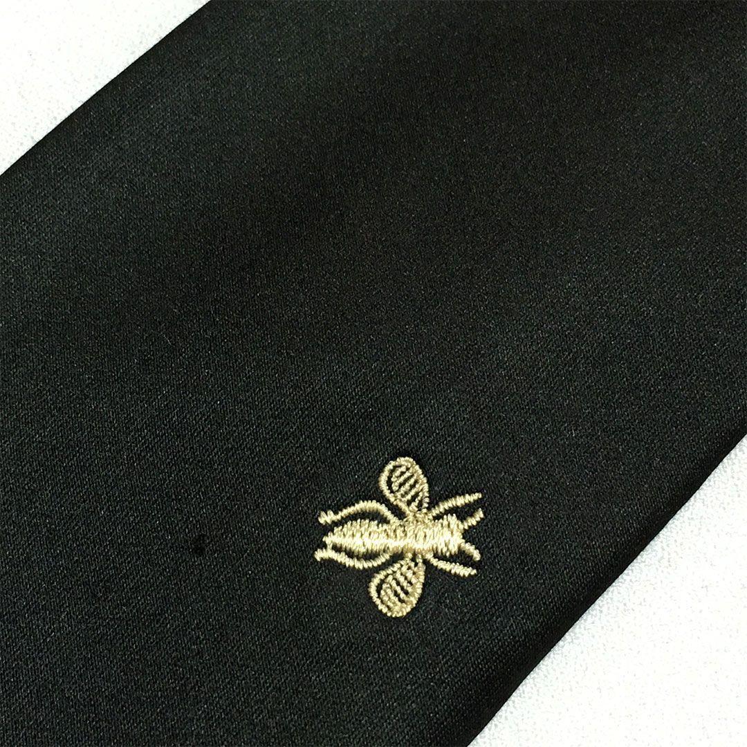 未使用級 グッチ GUCCI ネクタイ 蜂 Bee ハチ ブラック