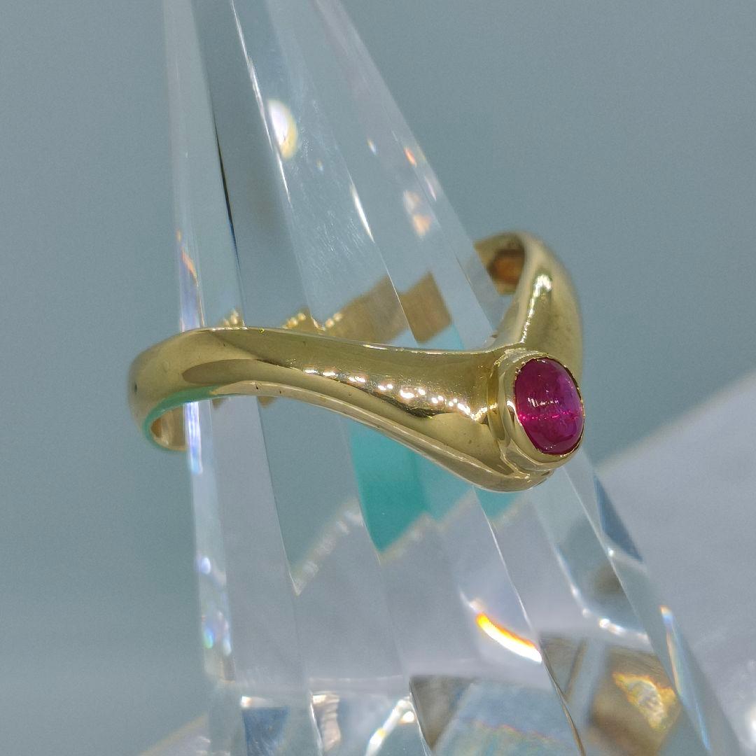 ◆新品◆ K18 ルビー V字リング