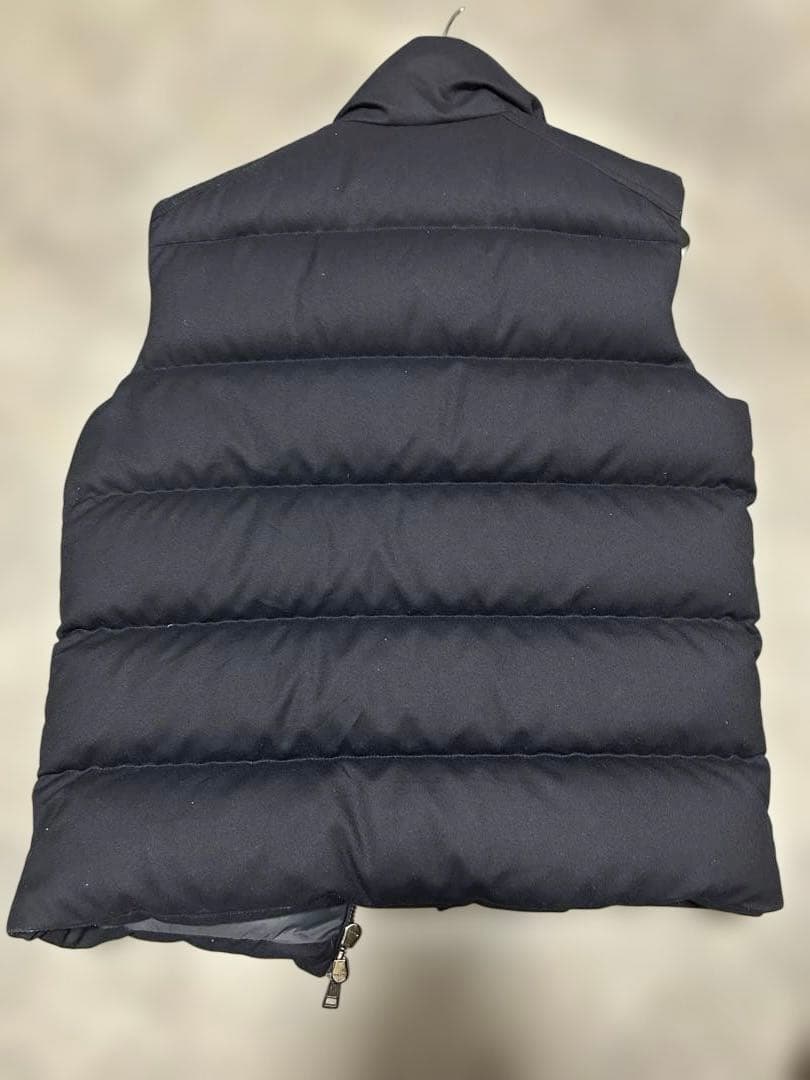 ［価格変更］Moncler ネイビー ダウンベスト生地ウール サイズ4（XL-）
