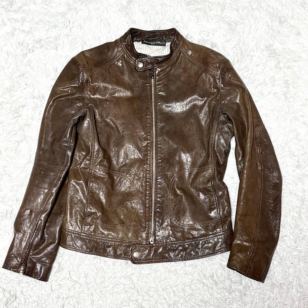 【極美品】インターナショナルギャラリービームス　ライダース　山羊革　ブラウン　M