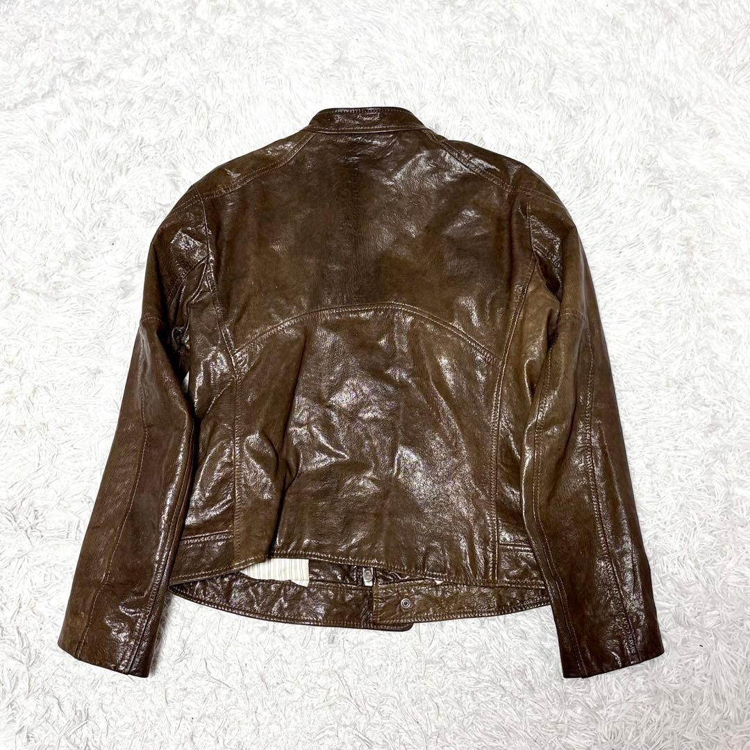 【極美品】インターナショナルギャラリービームス　ライダース　山羊革　ブラウン　M