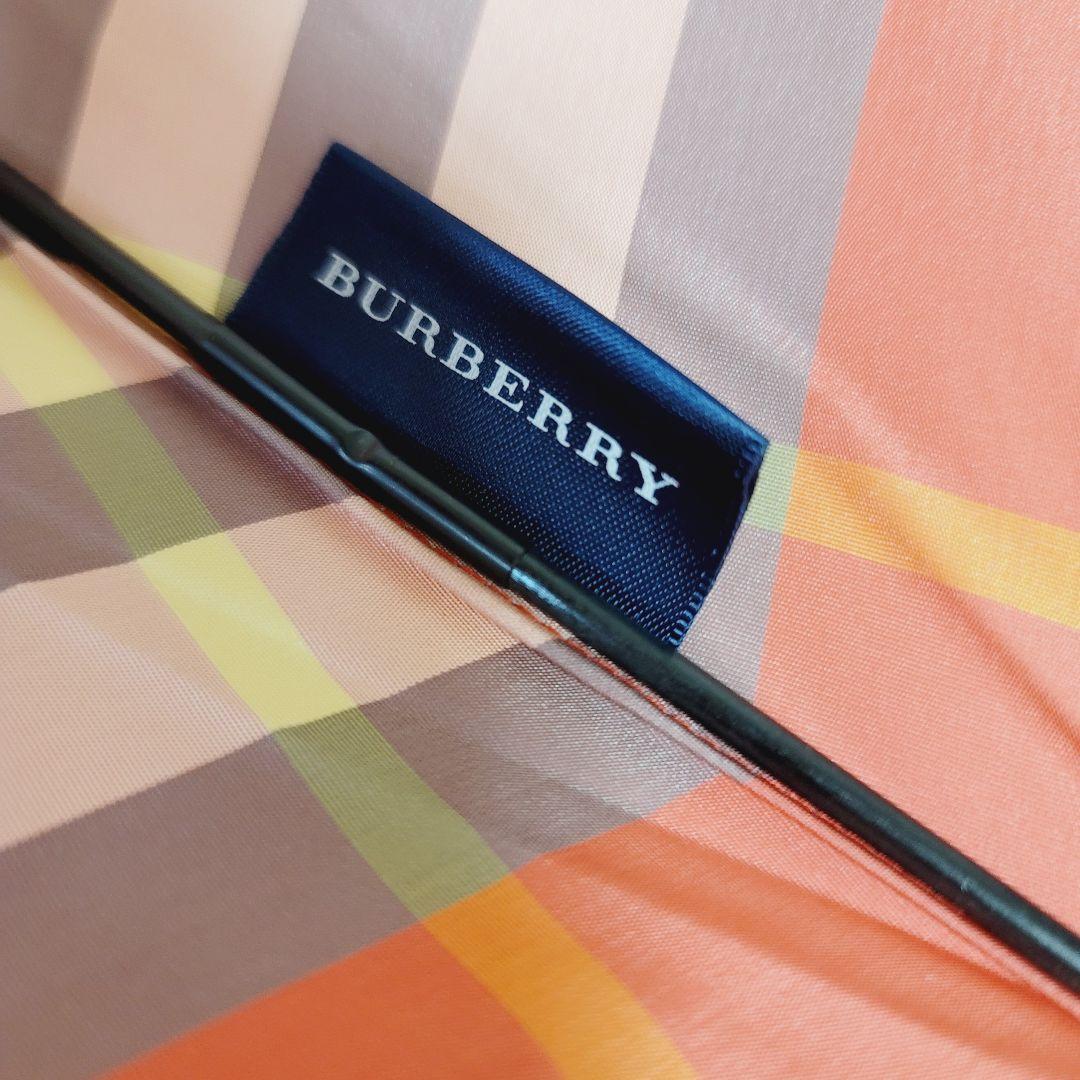 極美品BURBERRYバーバリーノバチェック柄ピンク&ゴールド雨傘長傘