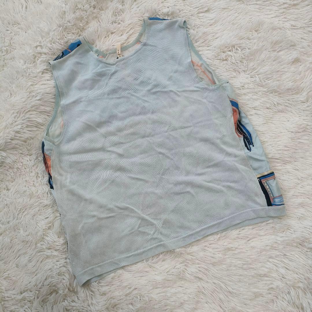 【希少】HERMES エルメス スカーフ柄 シルク100%ベスト マルジェラ期