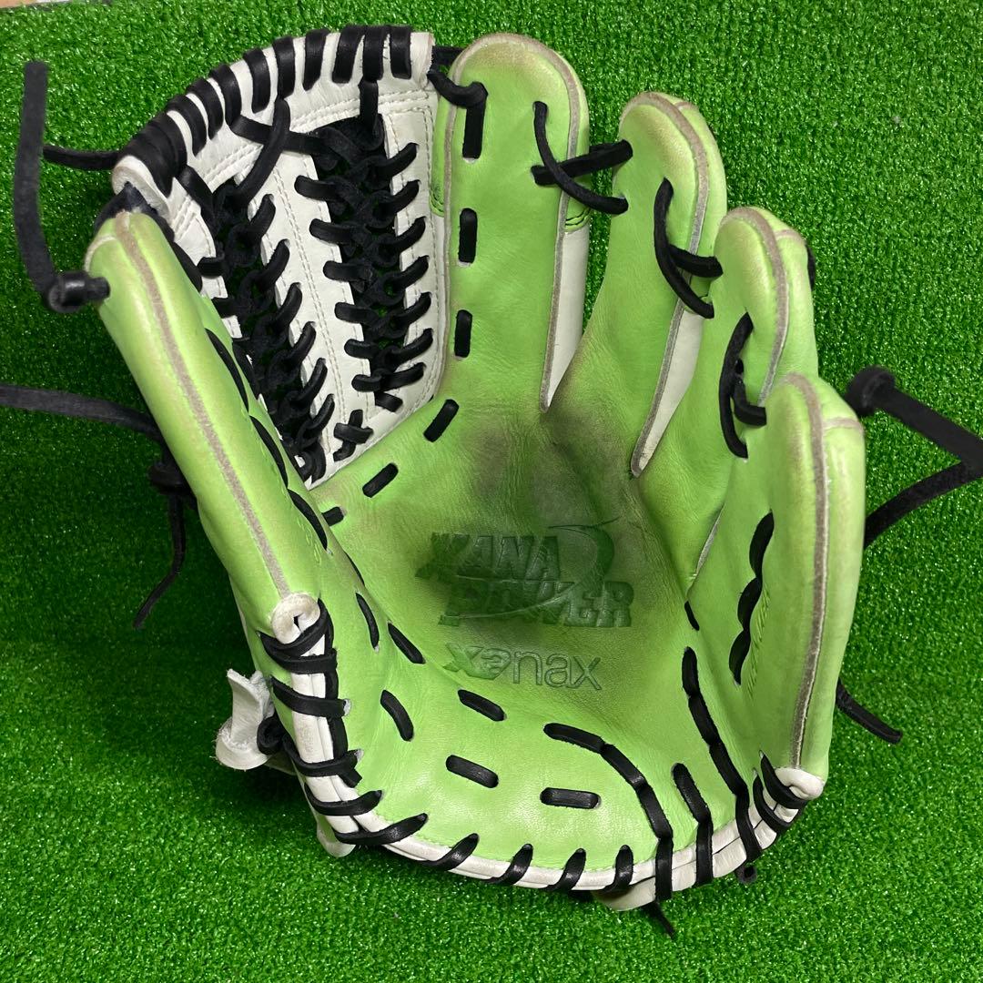 ザナックス　軟式用 内野手用 大人用グローブ グリーン 限定モデル 一般用日本製