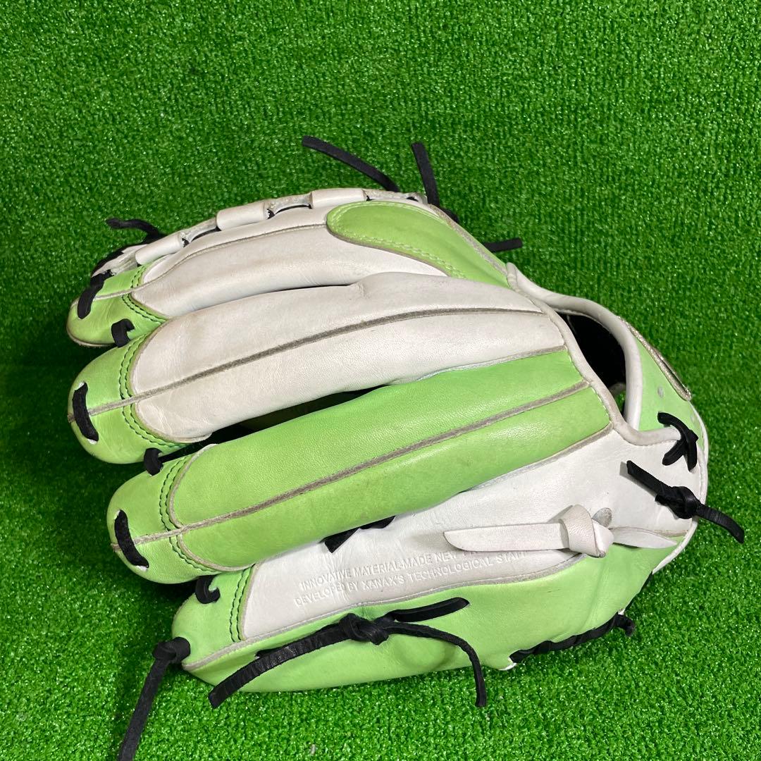 ザナックス　軟式用 内野手用 大人用グローブ グリーン 限定モデル 一般用日本製