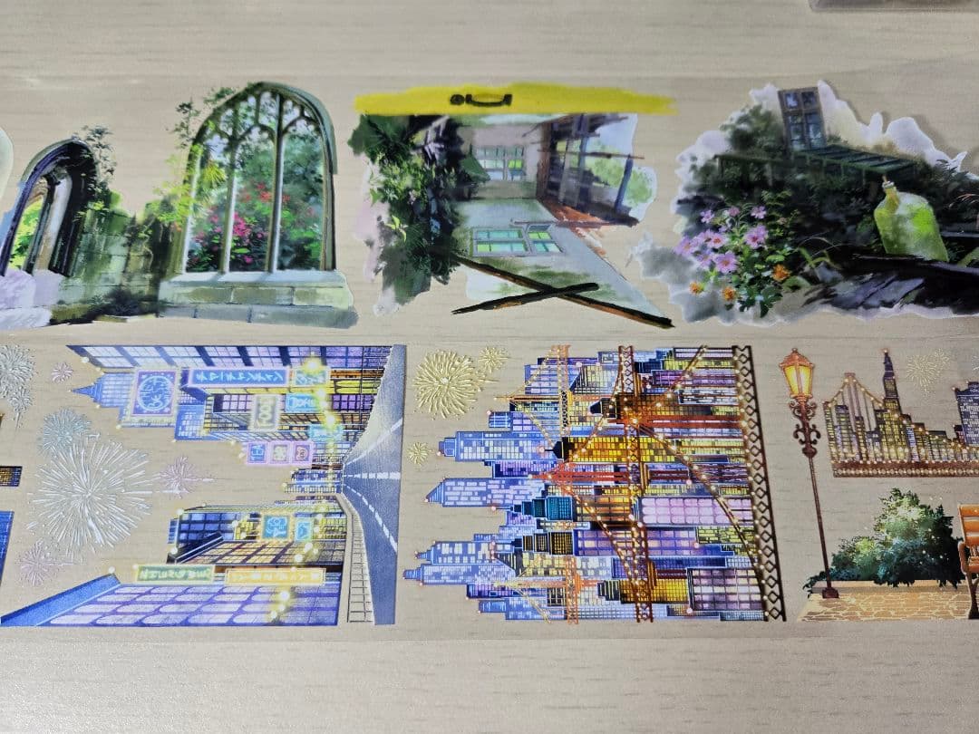 海外マステ　装飾　風景　家具　背景　PET　まとめ売り