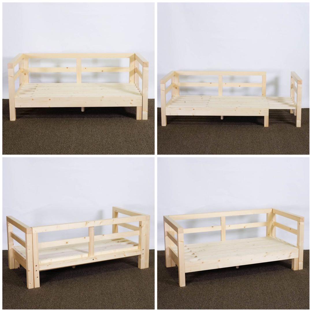 B 新品 北欧 パイン材 ソファベッド ブラウン すのこベッド ソファ ベッド