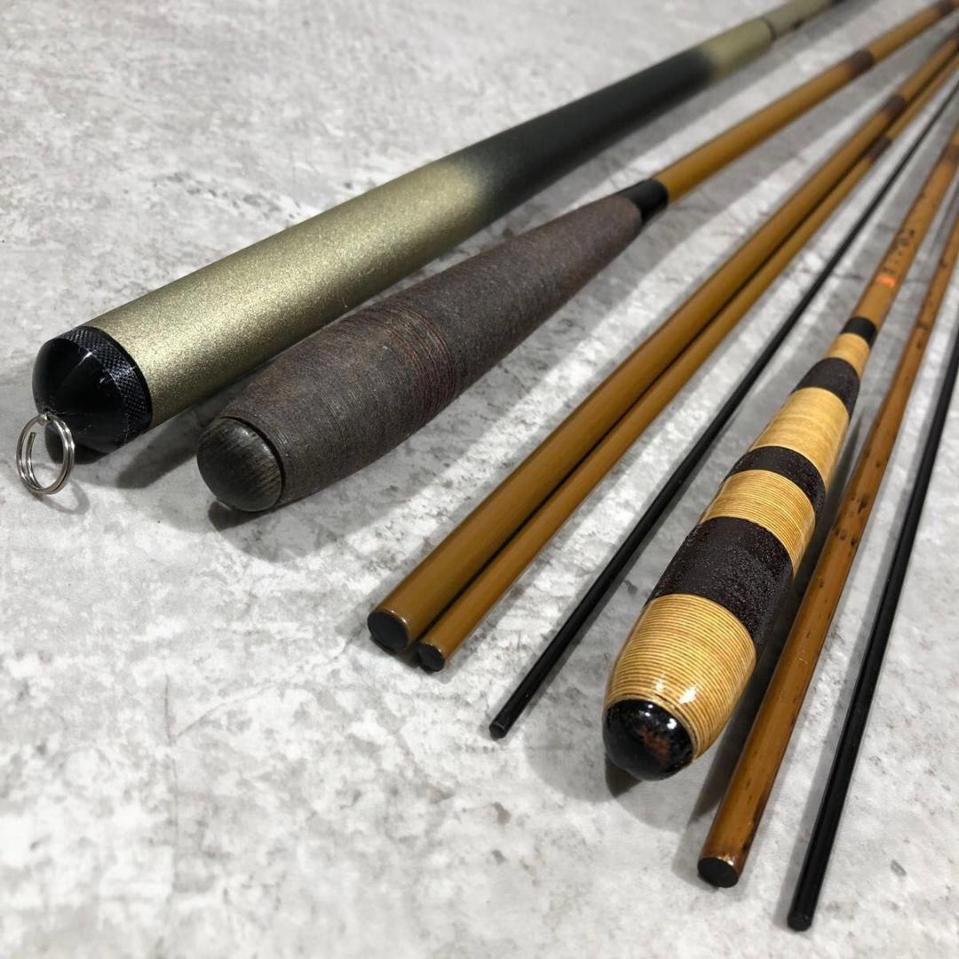 美品 ヘラ竿 3本セット 浪漫 360 紫連峰 暁カーボン 釣竿 のべ竿 ロッド