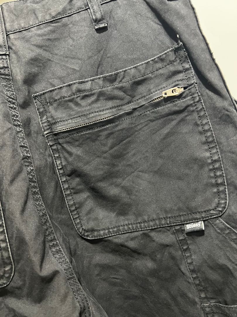 90's〜 Stussy ブラック ペインターパンツ 紺タグ
