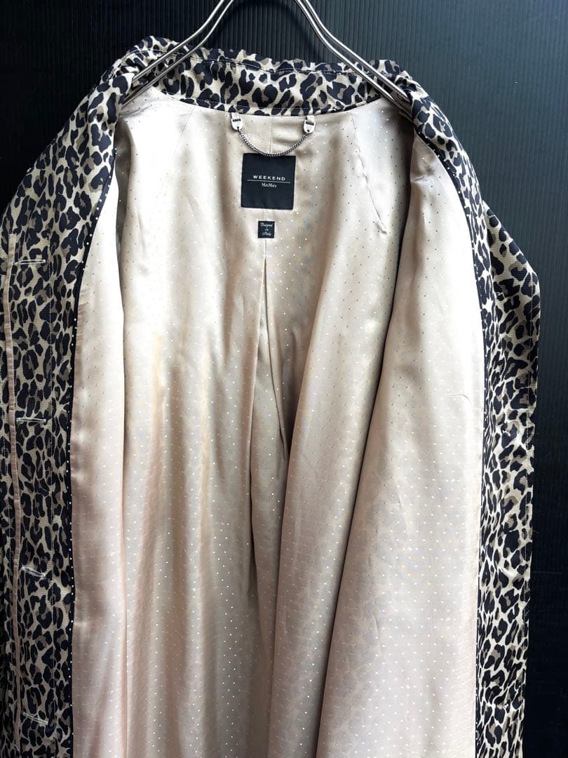 美品 Weekend Max Mara レオパード ステンカラー コート 豹柄