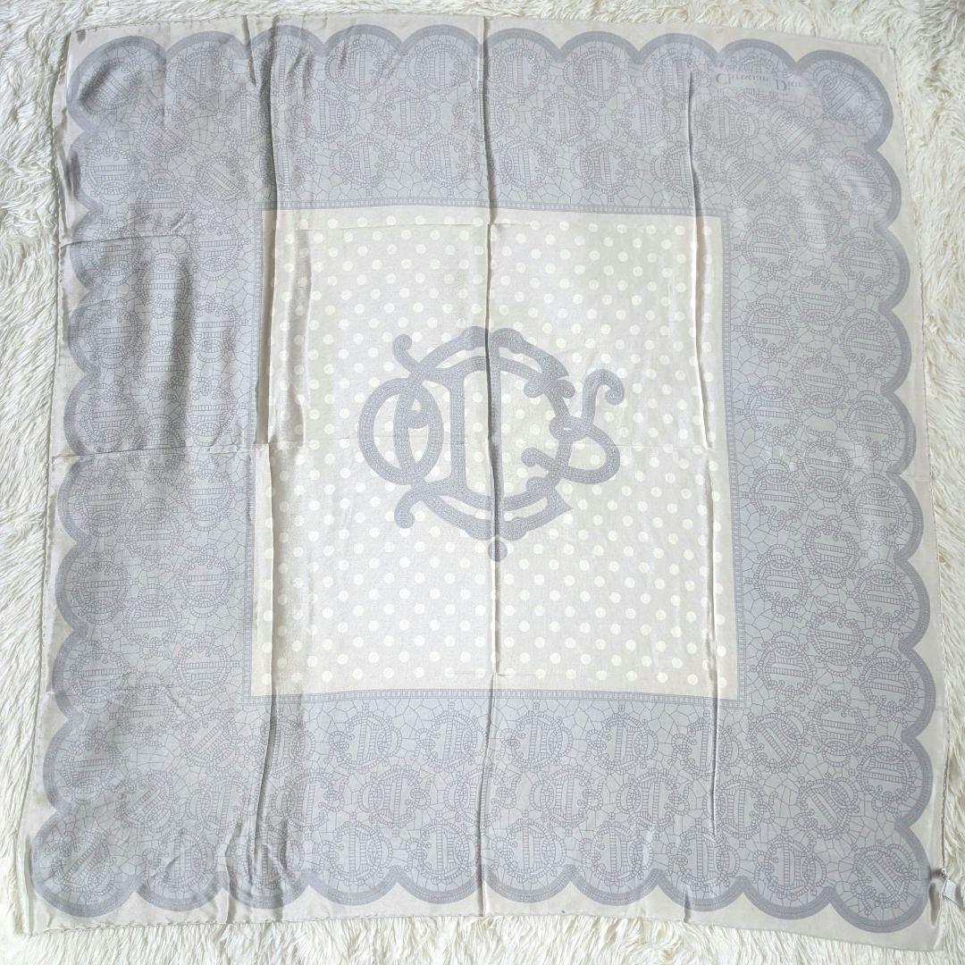 Christian Dior　ディオール　大判スカーフ　シルク