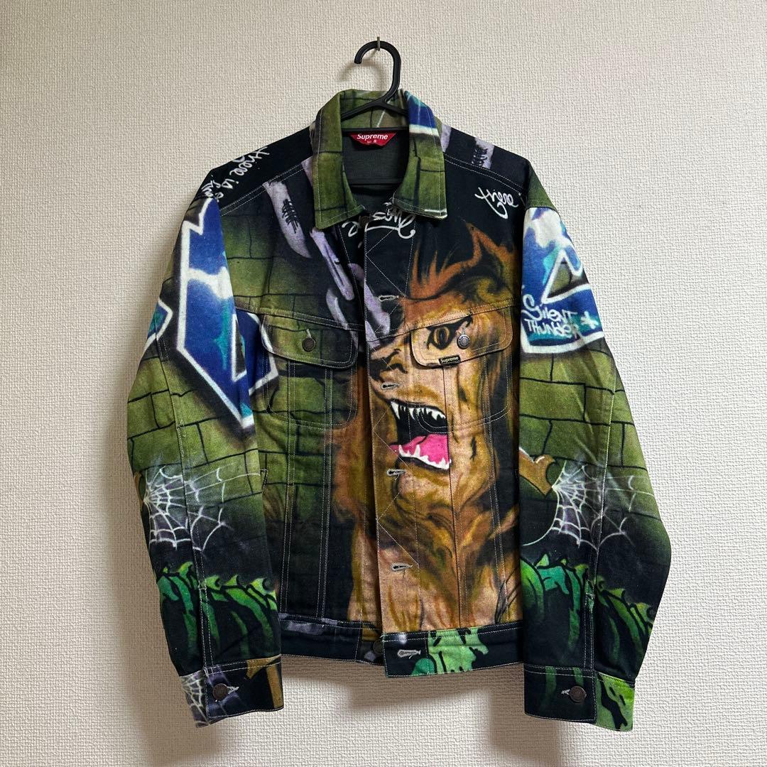 Supreme 18ss ライオングラフィック　デニムジャケット　S