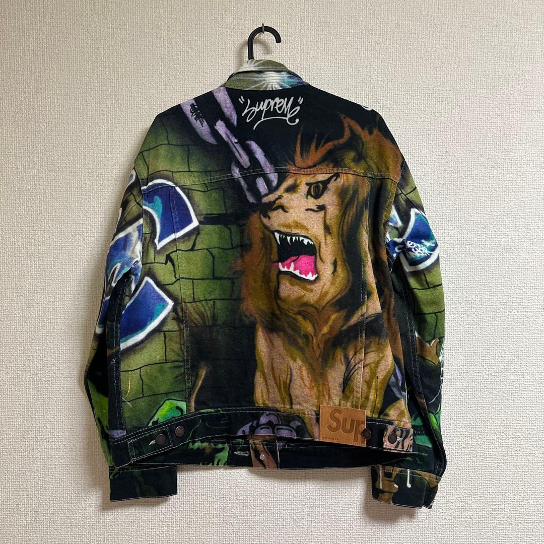 Supreme 18ss ライオングラフィック　デニムジャケット　S