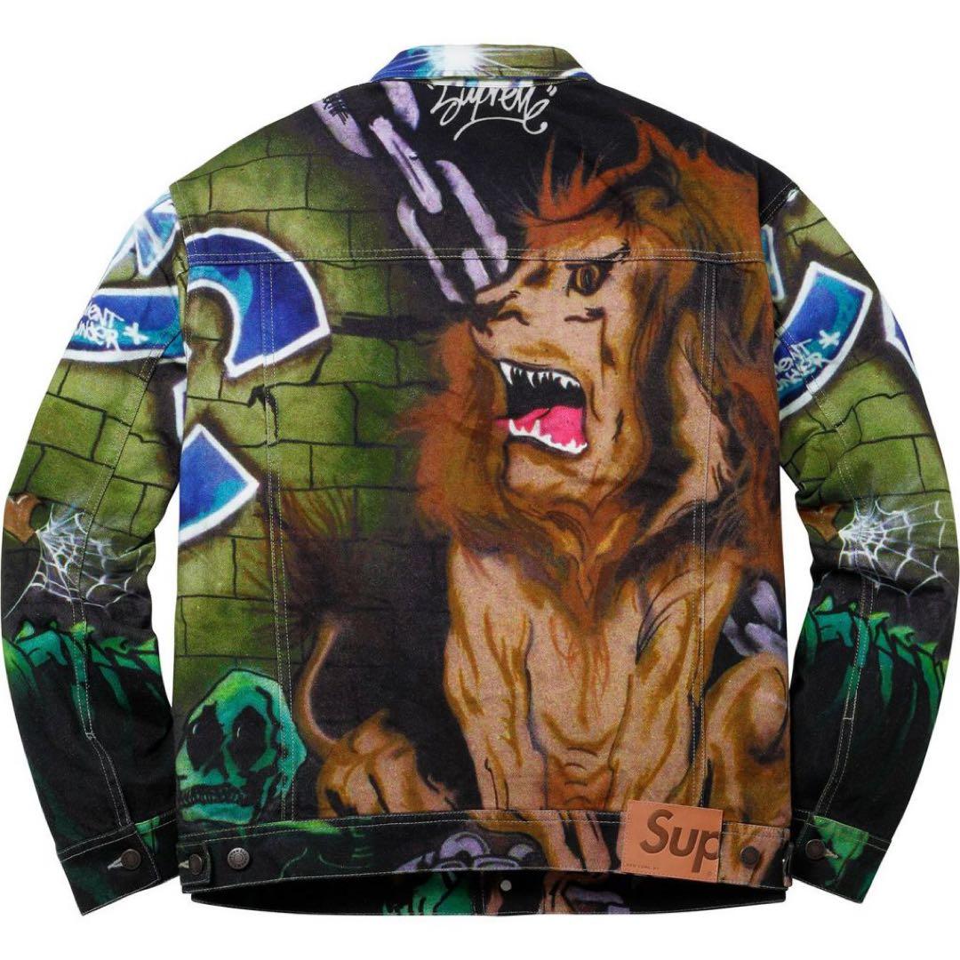 Supreme 18ss ライオングラフィック　デニムジャケット　S