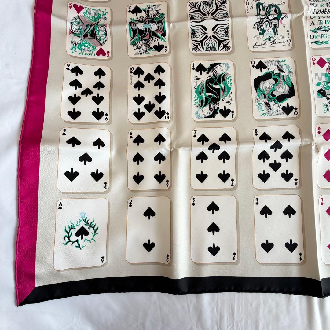 エルメス　カレ９０　Jeu De Cartes トランプ柄　シルクスカーフ