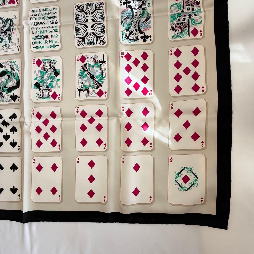 エルメス　カレ９０　Jeu De Cartes トランプ柄　シルクスカーフ