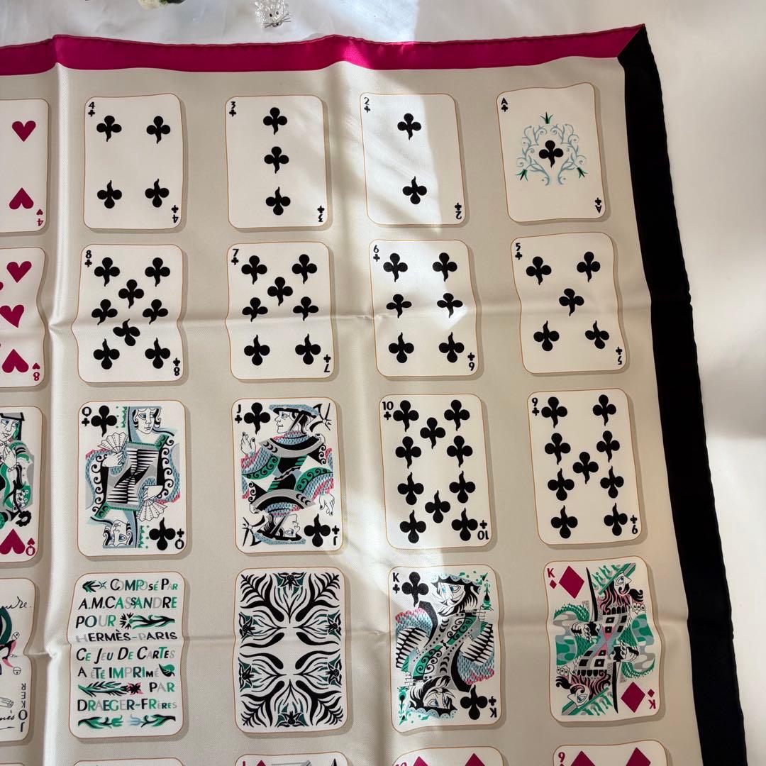 エルメス　カレ９０　Jeu De Cartes トランプ柄　シルクスカーフ