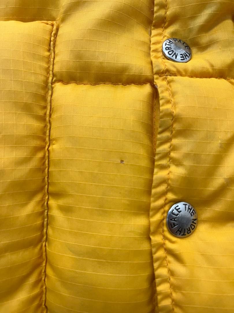 The North Face ダウンベスト イエロー 茶タグ