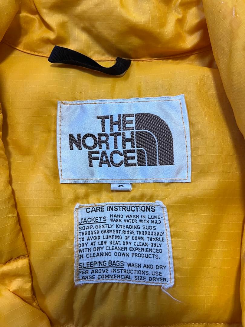 The North Face ダウンベスト イエロー 茶タグ