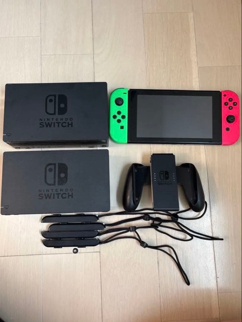 Nintendo Switch グリーン/ピンク 本体ジャンク品