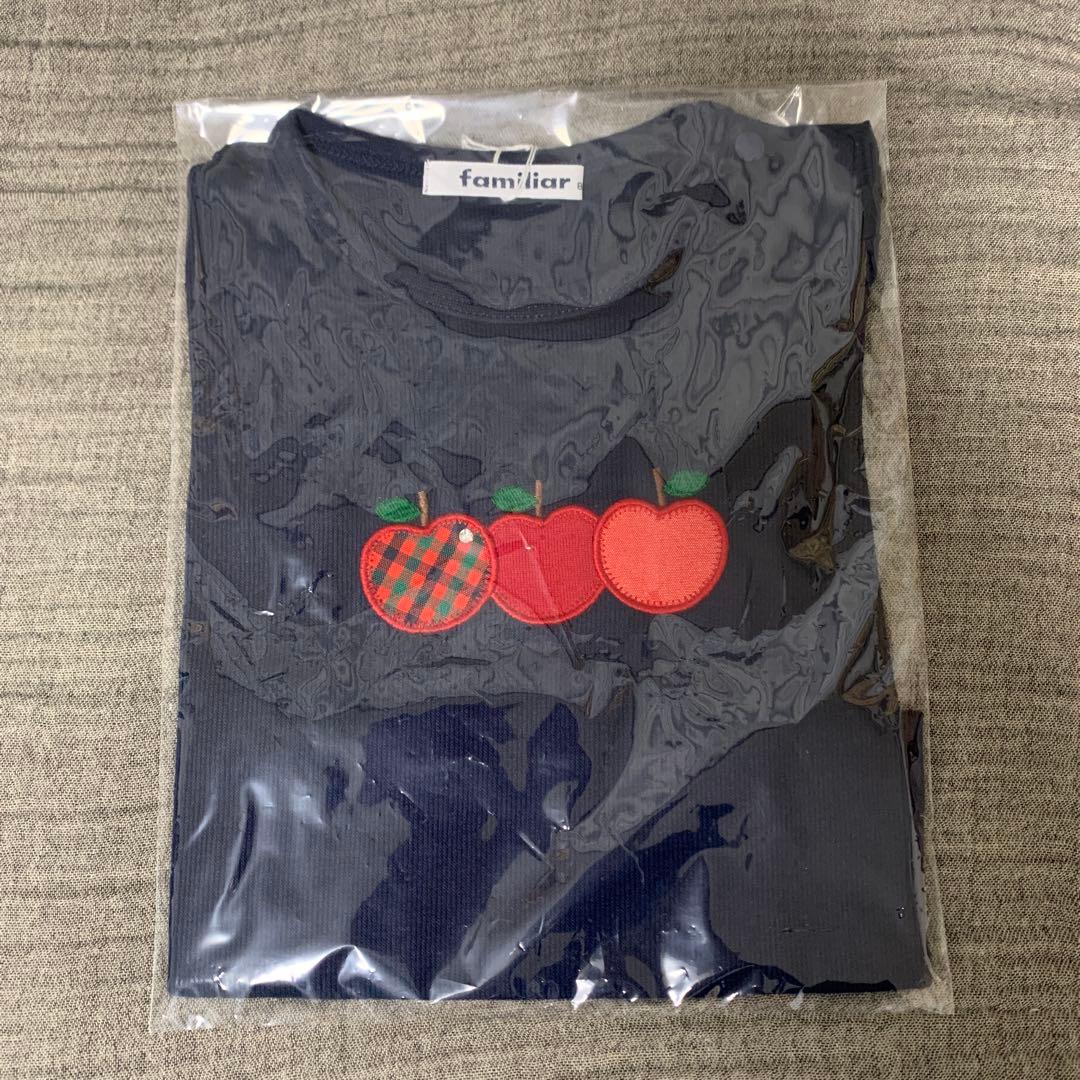 familiar リンゴ刺繍 Tシャツ 80