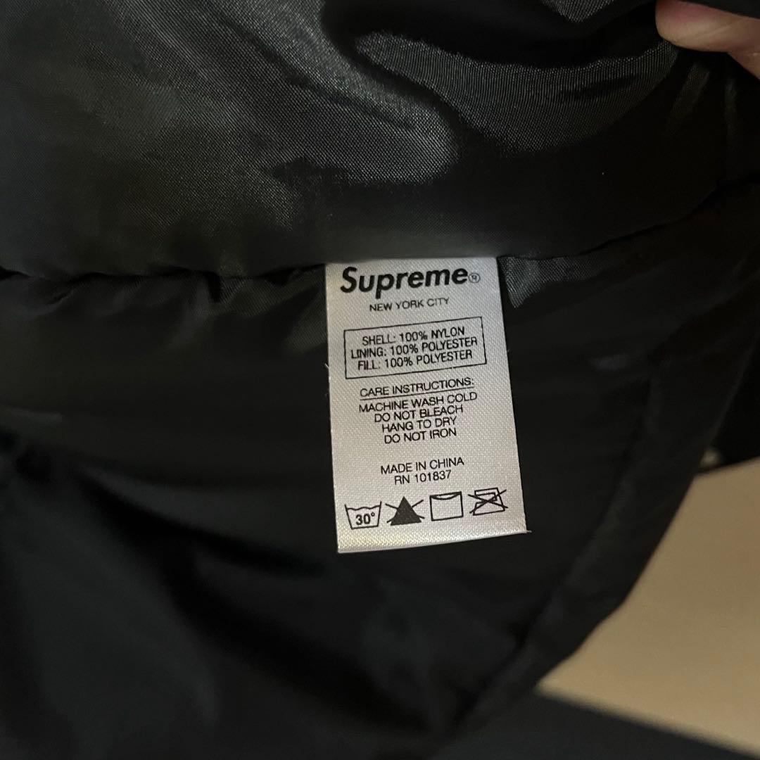 《SUPREME》美品 正規品 スリーブロゴ ベンチコート M 黒 ビックサイズ
