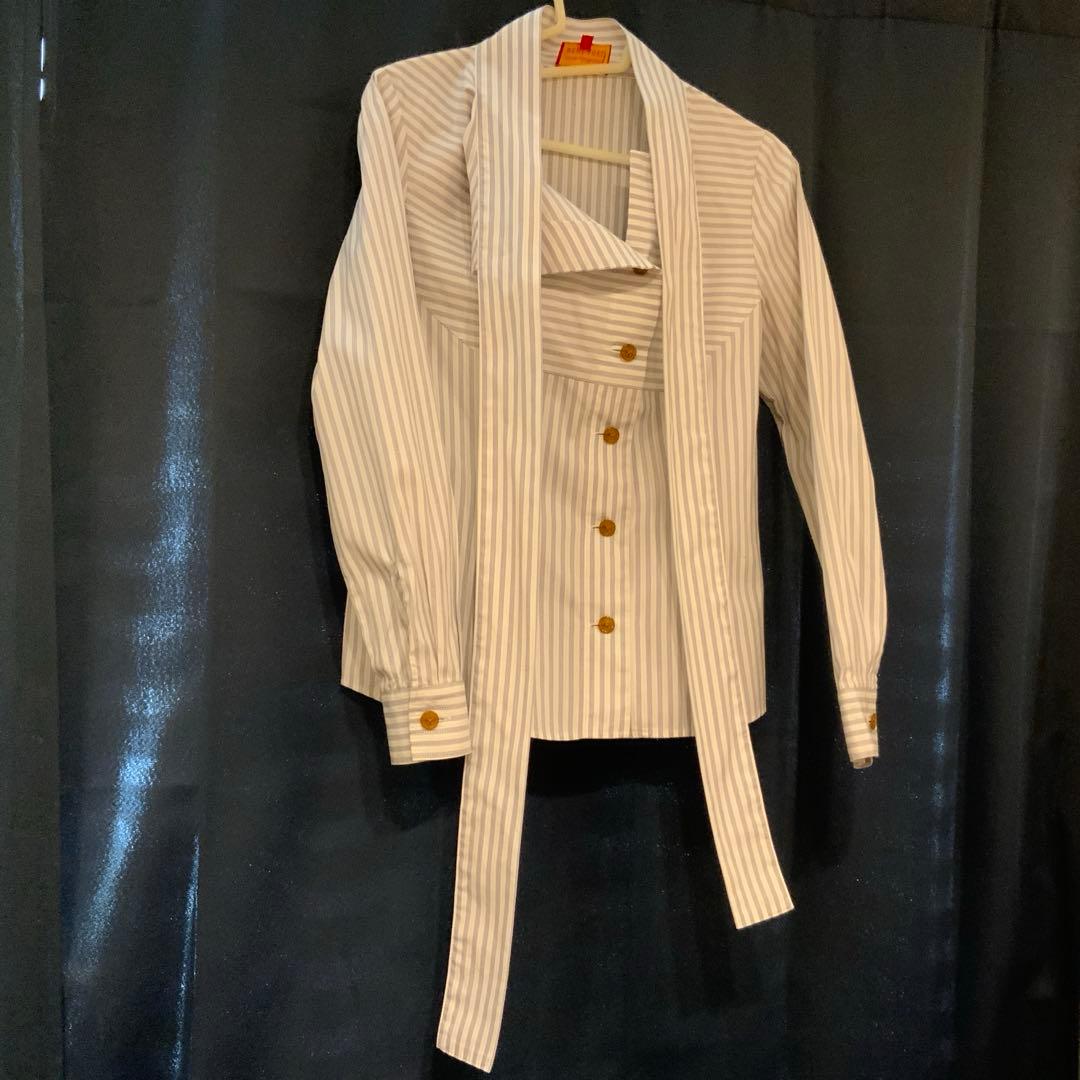 Vivienne Westwood ストライプ リボン付きシャツ 2