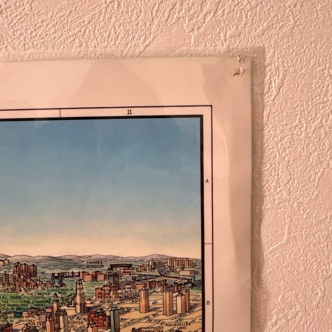 1993 MANHATTAN New York City map ラミネート