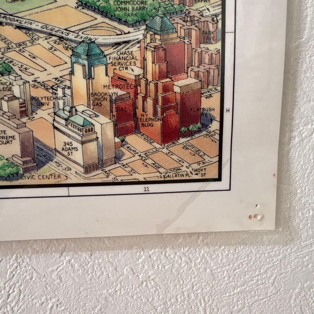 1993 MANHATTAN New York City map ラミネート
