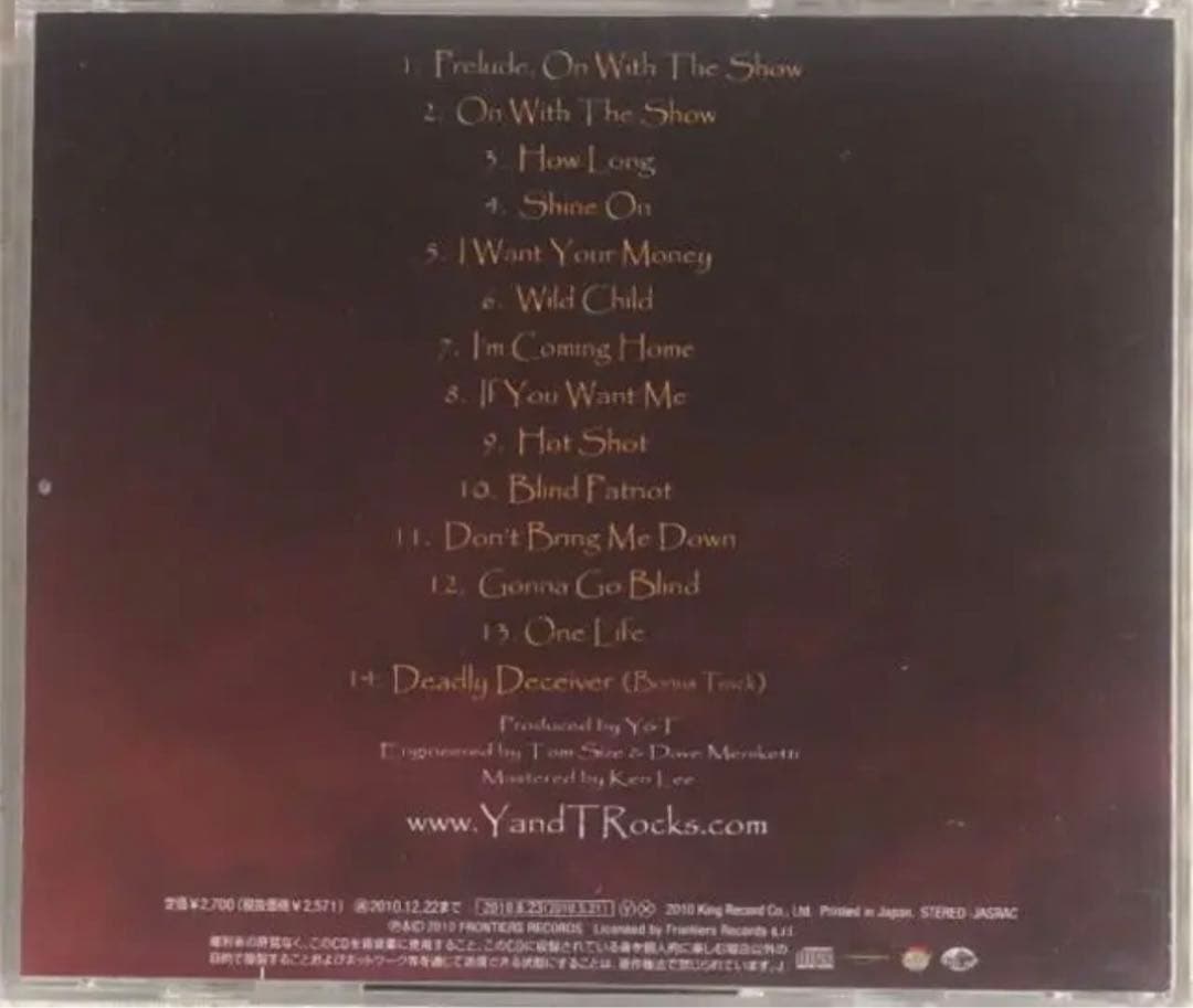 帯付き！国内盤！Y&T / FACEMELTER/ 2010年