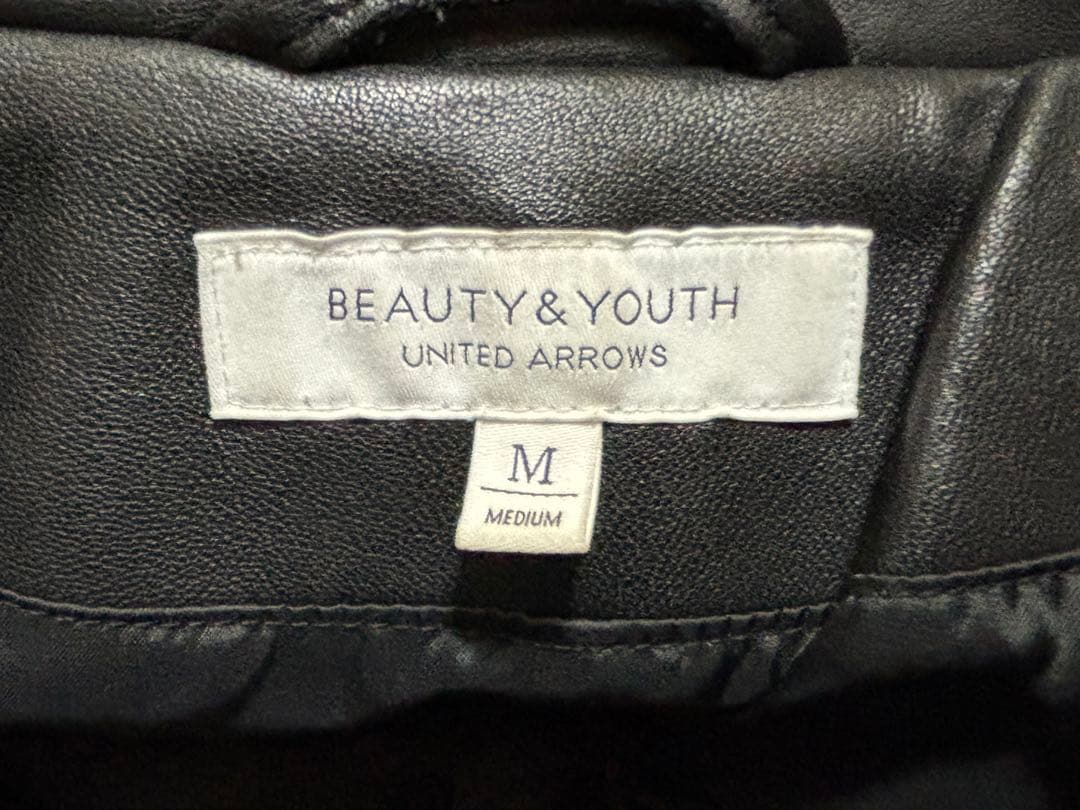 瓜*様 BEAUTY&YOUTH 本革 羊革 ダブルライダースジャケット Mサイ