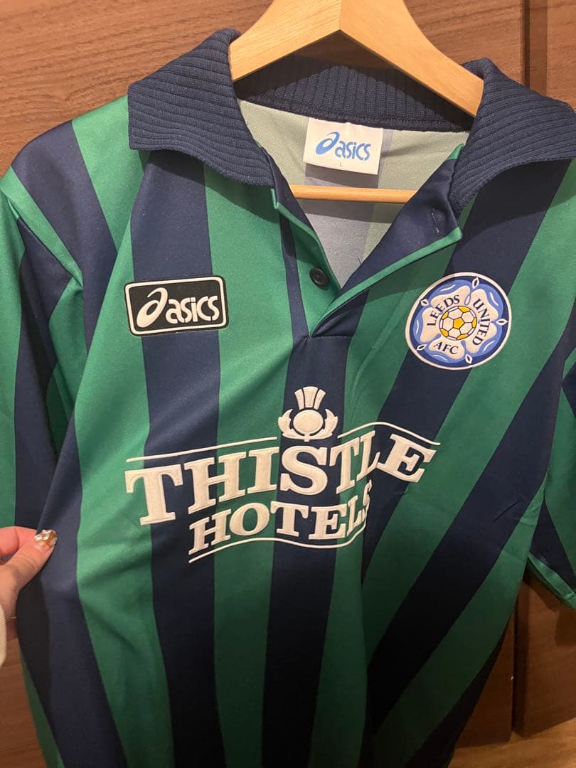 Leeds United AFC ストライプシャツ Asics 美品