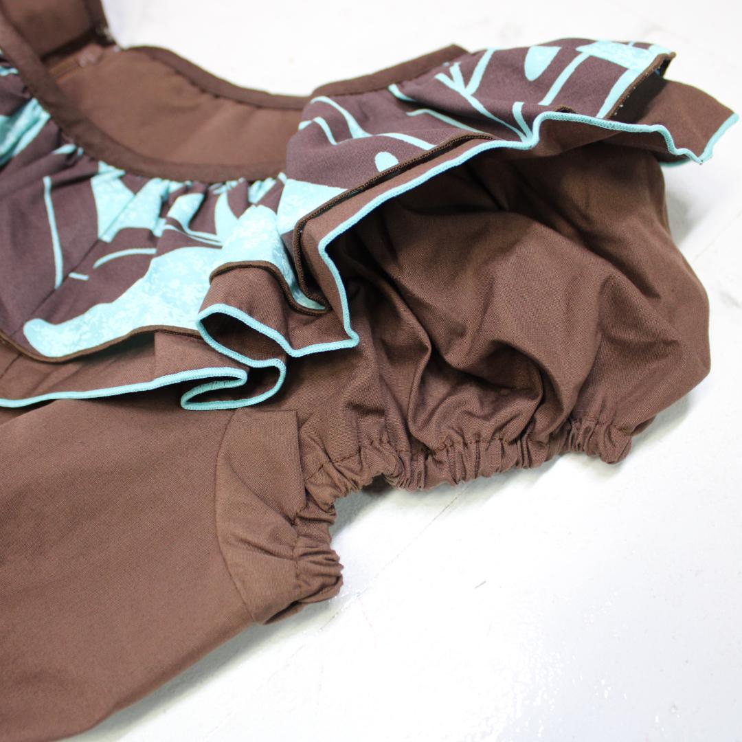 【美品 日本製 フラダンス衣装】ブラウン ALOHASTANDARDS ドレス
