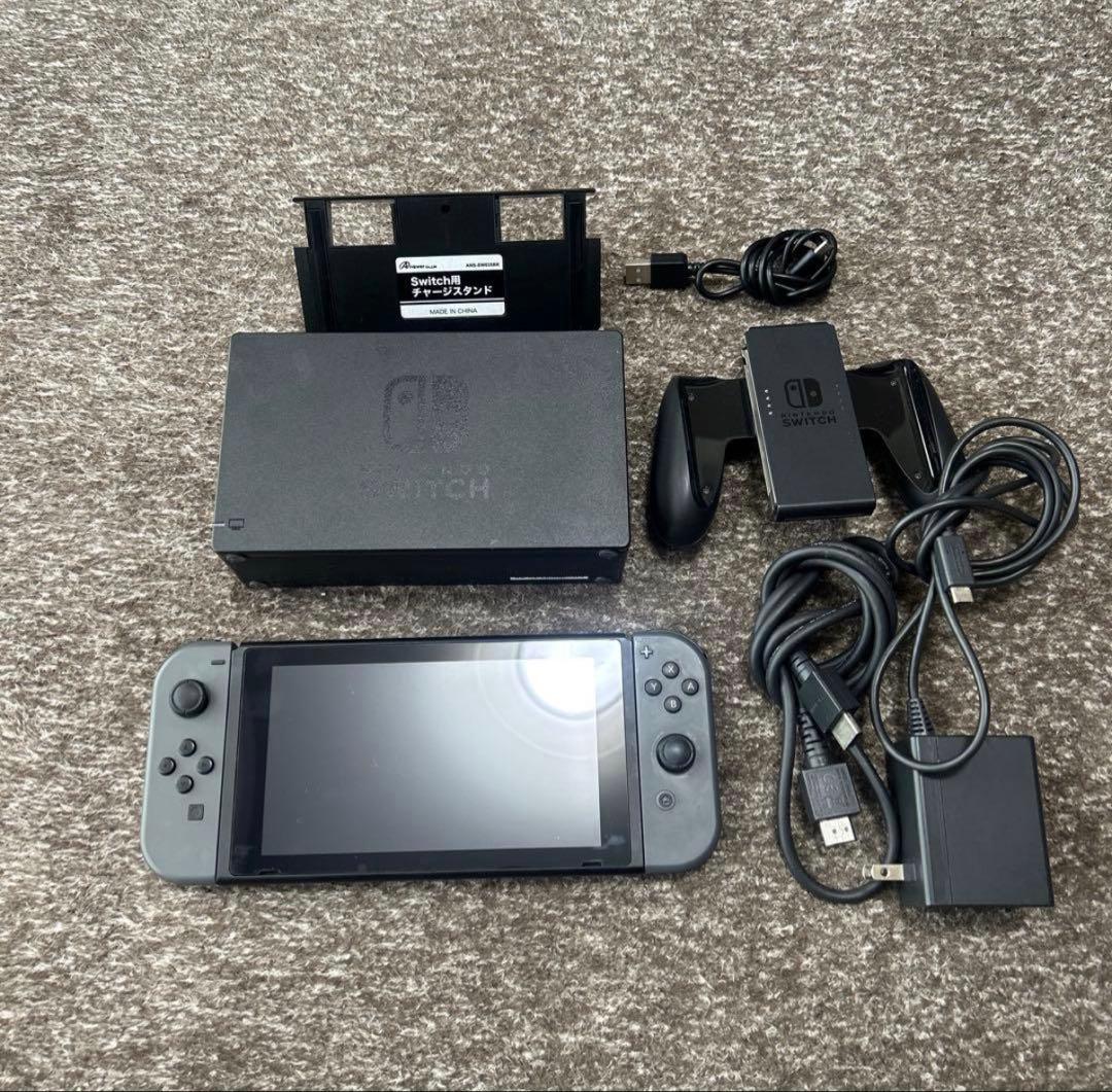 Nintendo Switch グレー 本体 付属品あり【プレゼント付き】