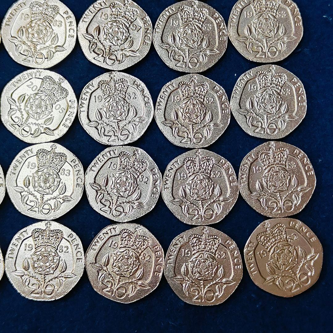 イギリス硬貨 20ペンス 56枚 約21mm エリザベス