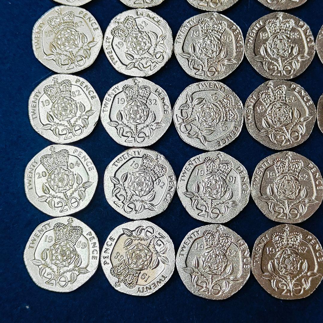 イギリス硬貨 20ペンス 56枚 約21mm エリザベス