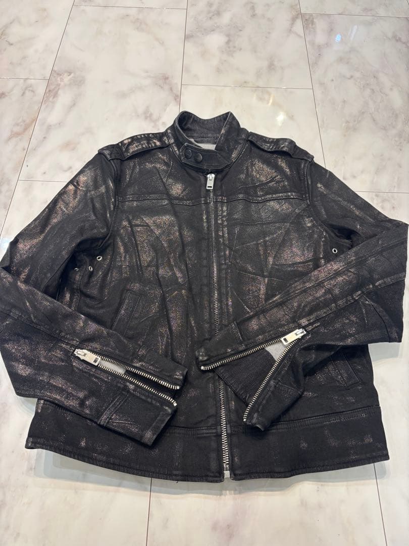 [値下げ]DIESEL ブラックレザーライダースジャケット