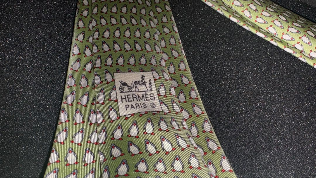 エルメス　HERMES　ネクタイ　ペンギン柄