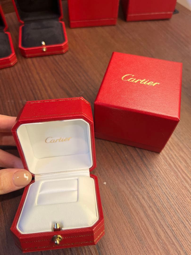 Cartier レッドレザー ジュエリーボックス 4個セット